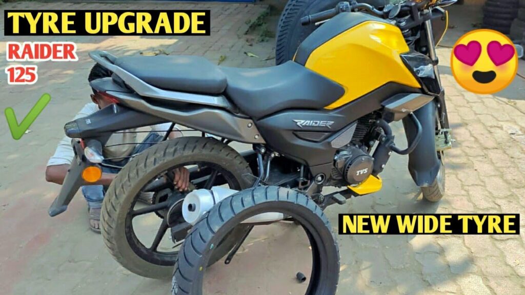 tvs raider tyre upgrade