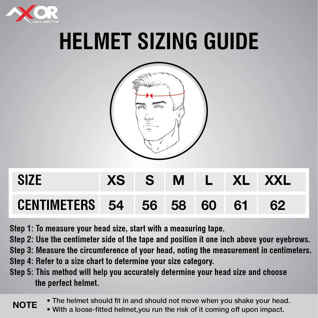 Axor helmet_size_charting guide