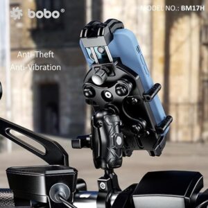 BOBO BM17H Anti-Vibration Anti-Theft Waterproof Bike Motorcycle Scooter Mobile Phone Holder Mount